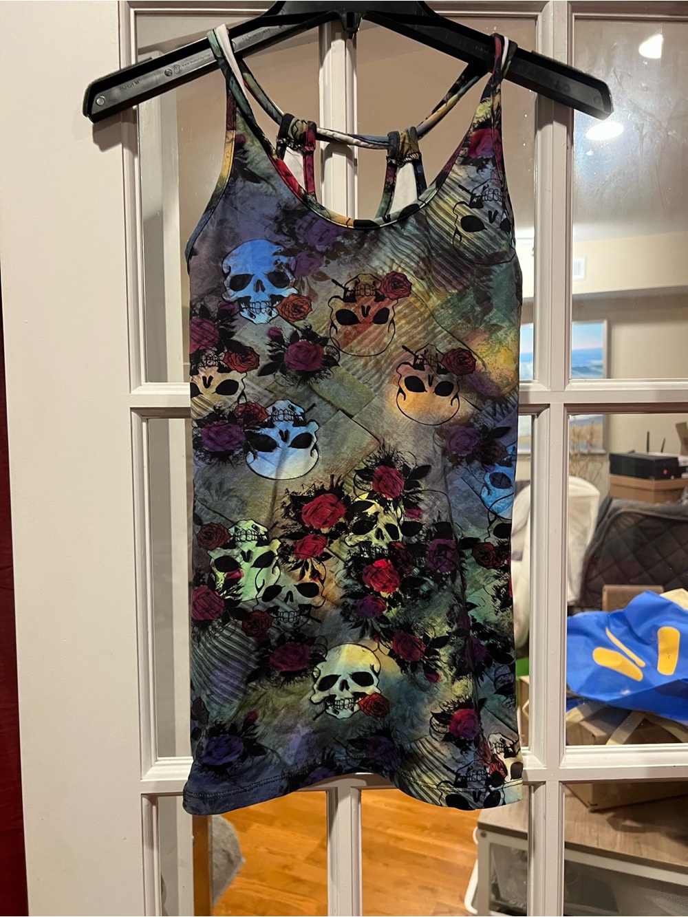 Multicolor Skull & Rose Tank Top - Strappy Back